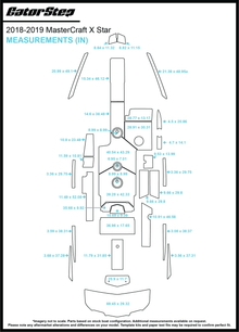 2018-2019 MasterCraft XStar GatorStep Flooring Dimensions