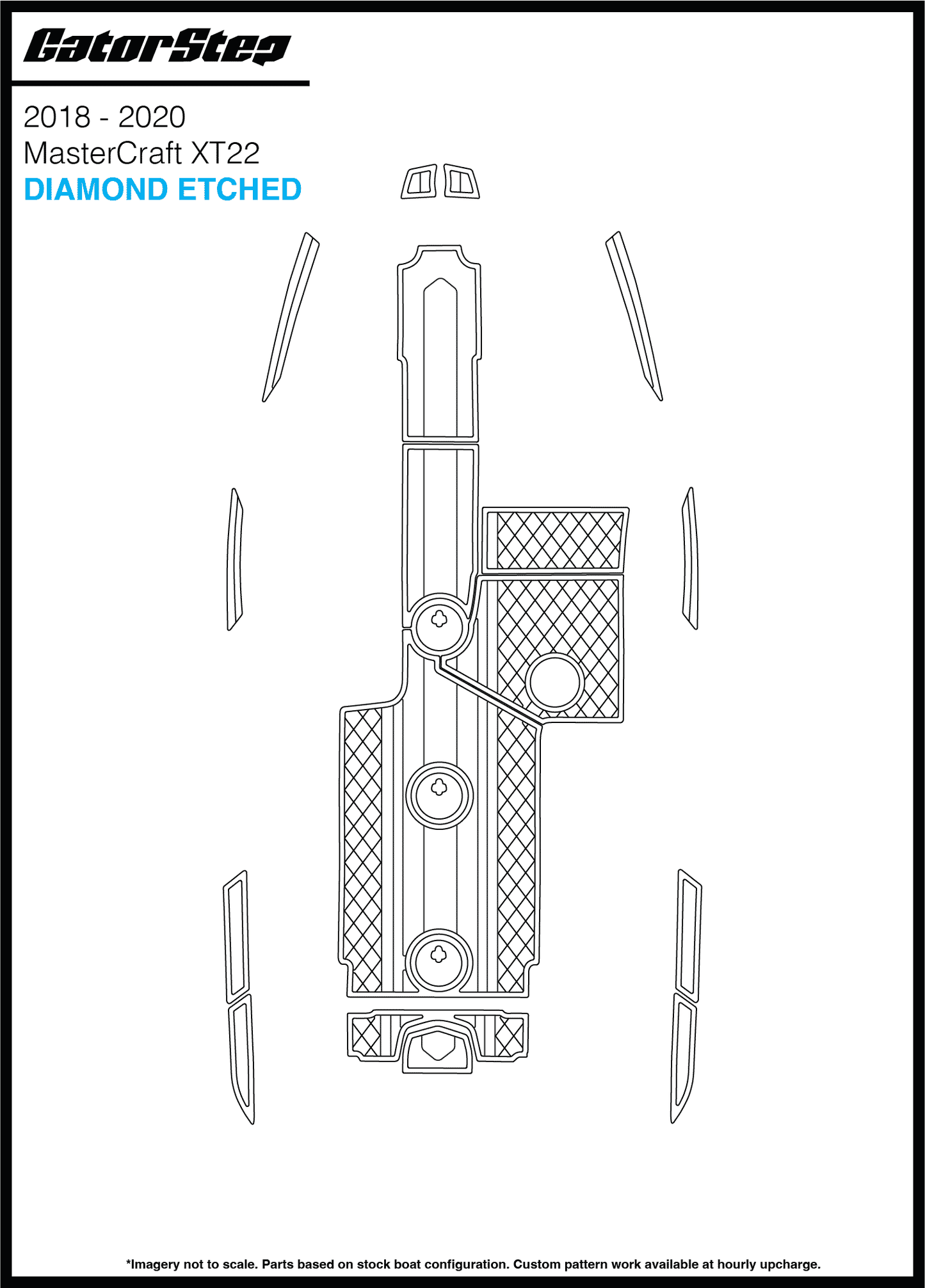2018-2020 MasterCraft XT22 GatorStep Flooring Diamond Etched