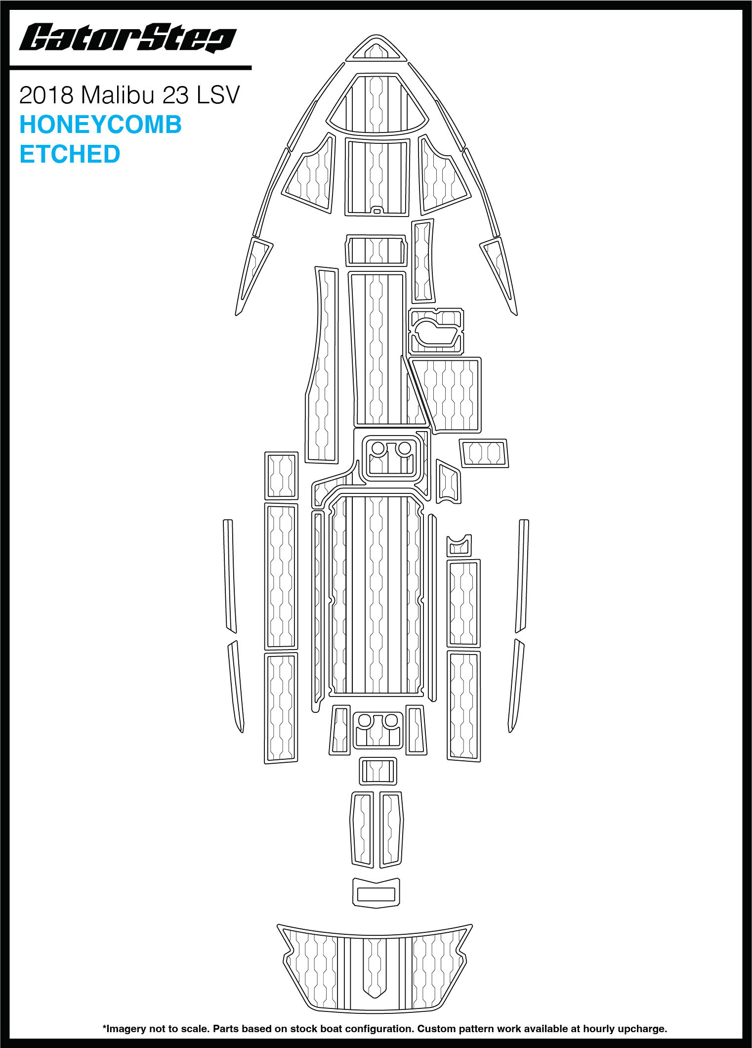 2018 Malibu 23 LSV GatorStep Flooring Honeycomb Etched