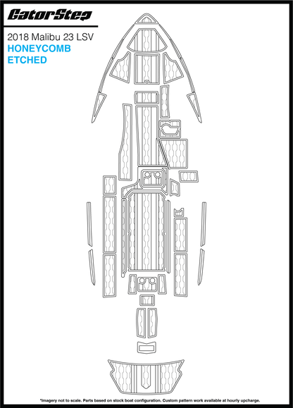 2018 Malibu 23 LSV GatorStep Flooring Honeycomb Etched