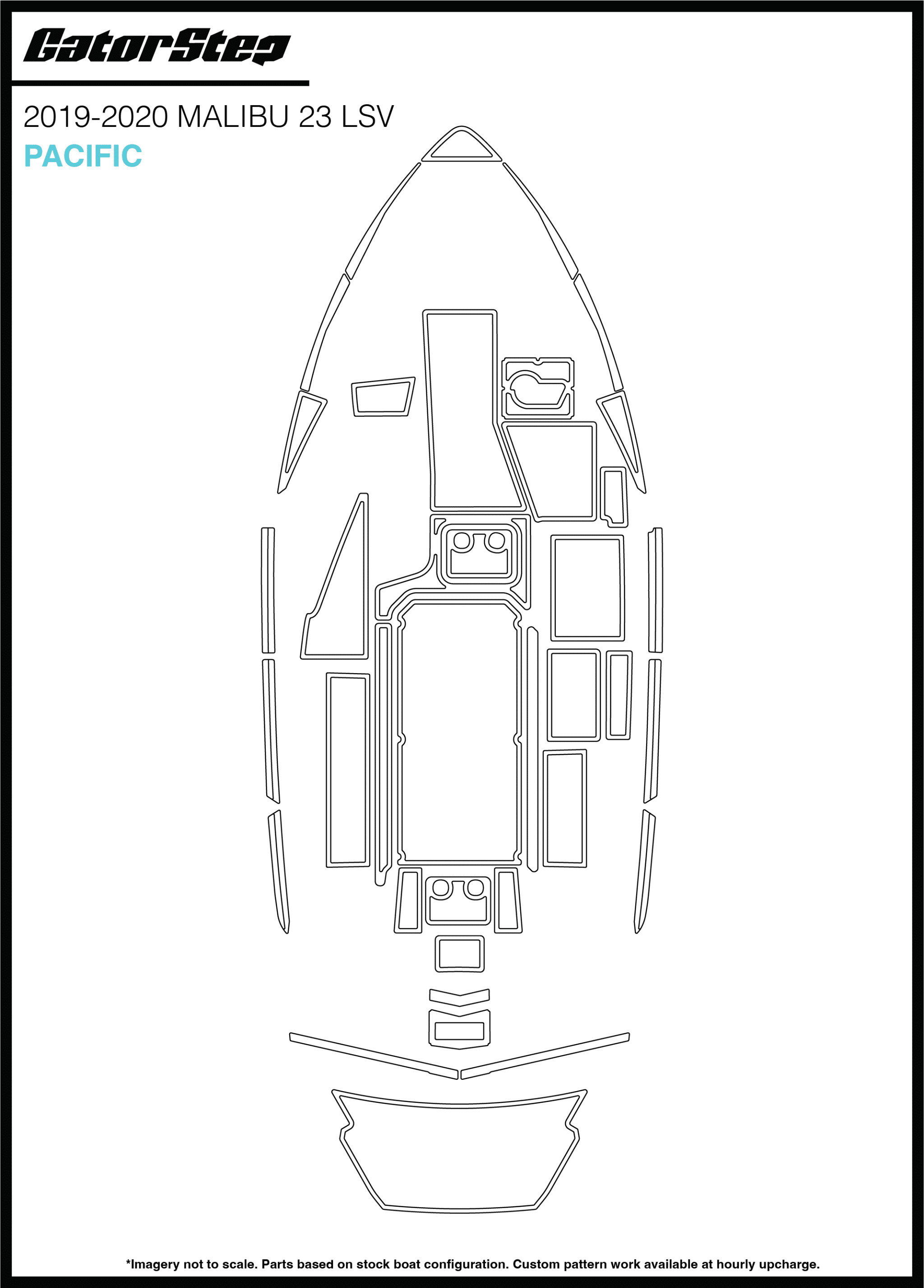 2019-2020 Malibu 23 LSV GatorStep Flooring Pacific