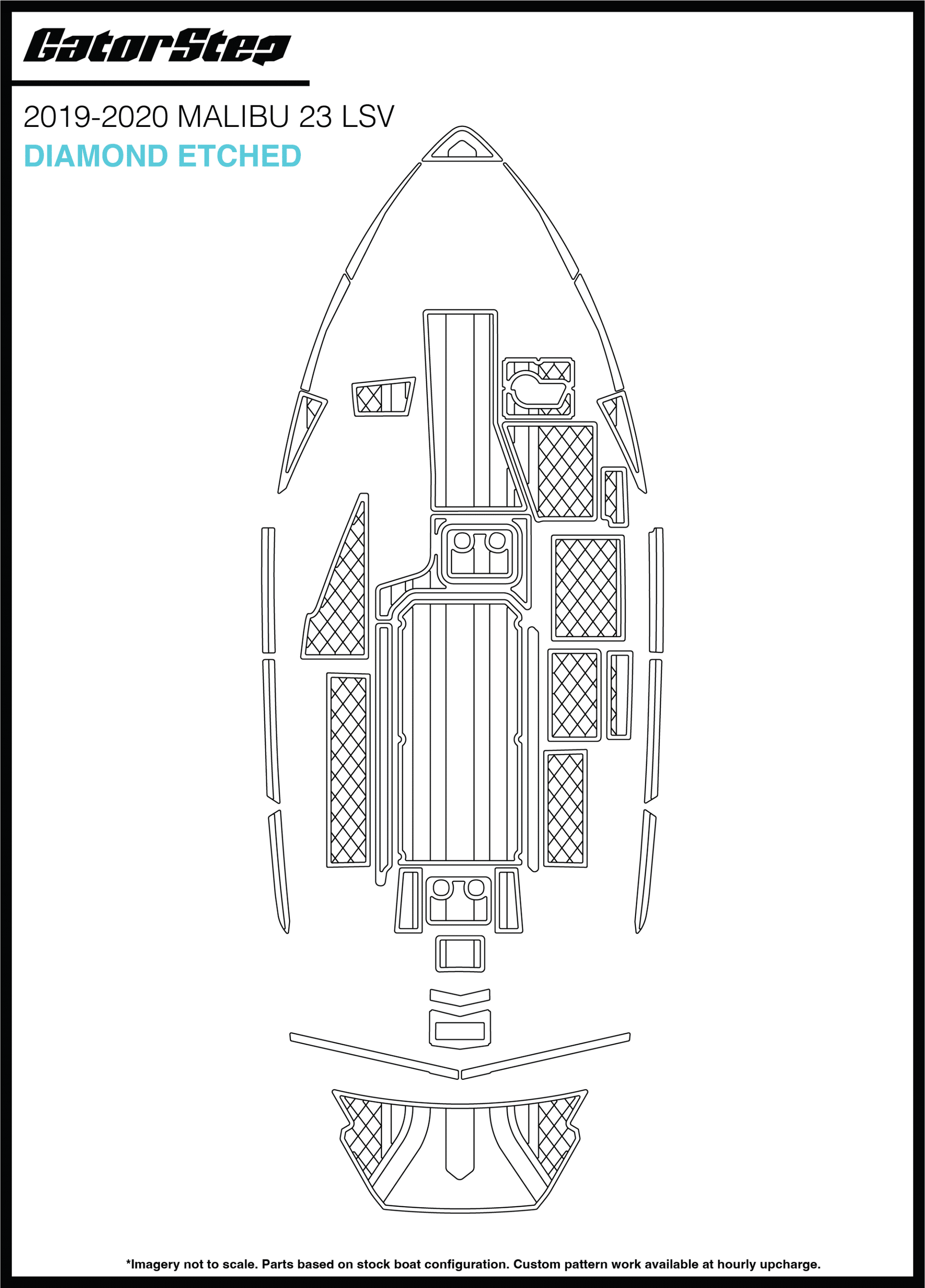 2019-2020 Malibu 23 LSV GatorStep Flooring Diamond Etched