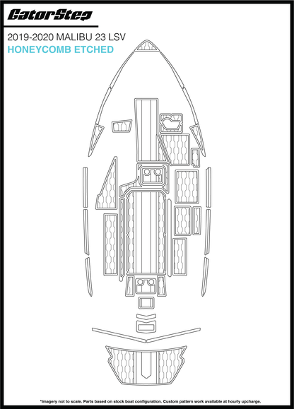 2019-2020 Malibu 23 LSV GatorStep Flooring Honeycomb Etched