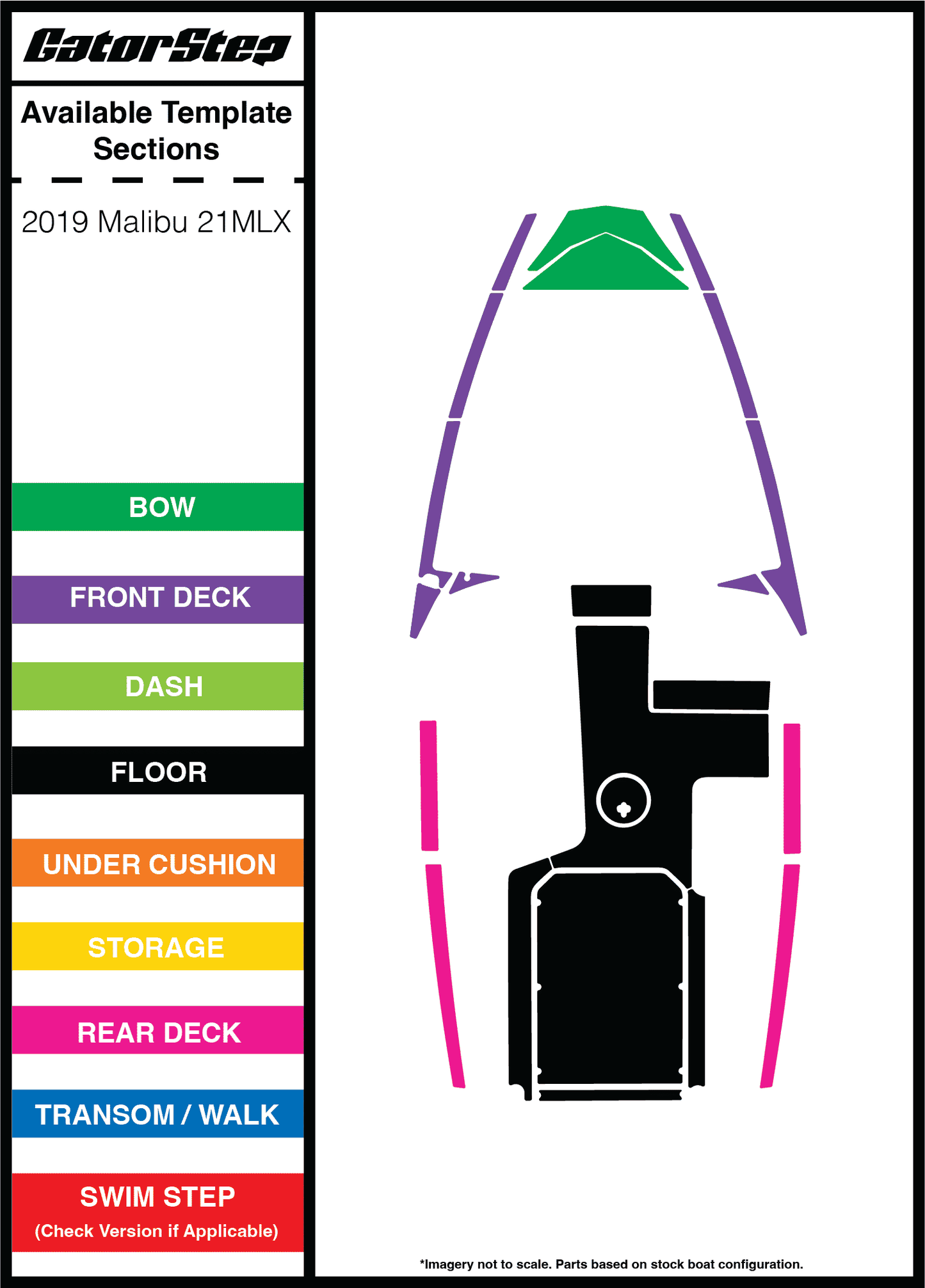 2018-2019 Malibu 21 MLX GatorStep Flooring Parts