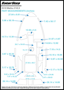 2019 Malibu 21 LVX GatorStep Flooring Dimensions