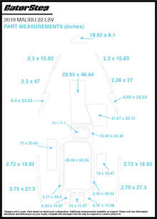 2019 Malibu 22 LSV GatorStep Flooring Dimensions