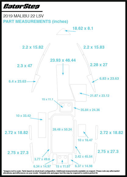 2019 Malibu 22 LSV GatorStep Flooring Dimensions