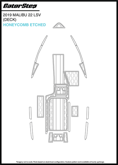 2019 Malibu 22 LSV GatorStep Flooring Honeycomb Etched
