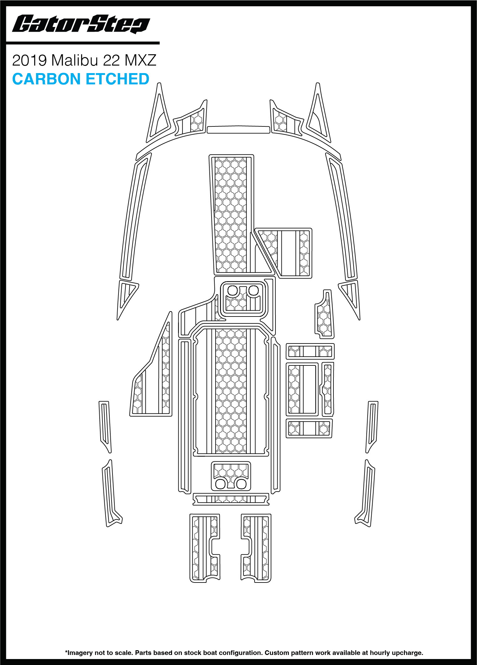 2019 Malibu 22 MXZ GatorStep Flooring Carbon Etched