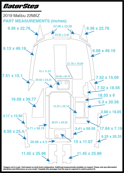 2019 Malibu 22 MXZ GatorStep Flooring Dimensions