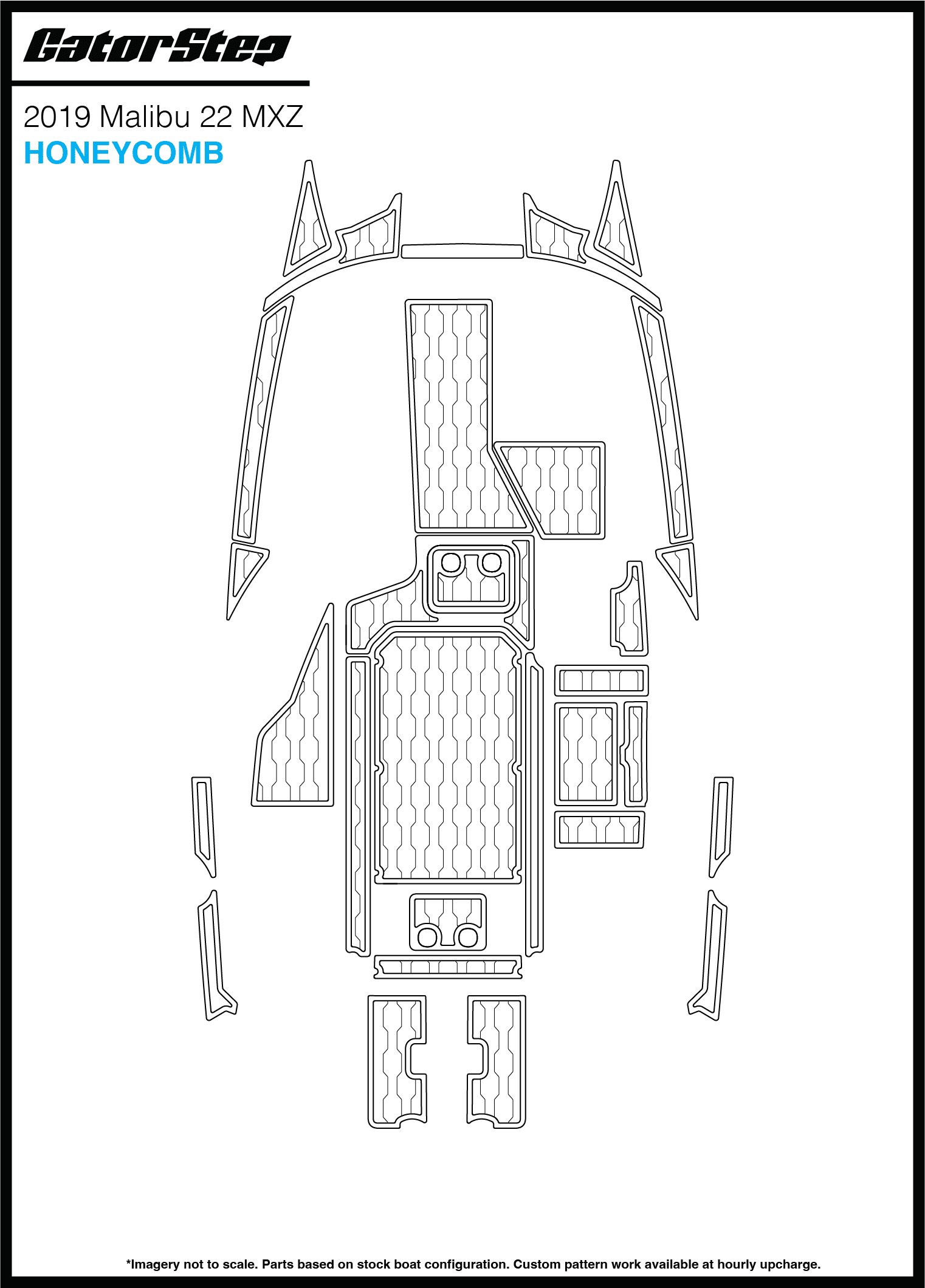 2019 Malibu 22 MXZ GatorStep Flooring Honeycomb