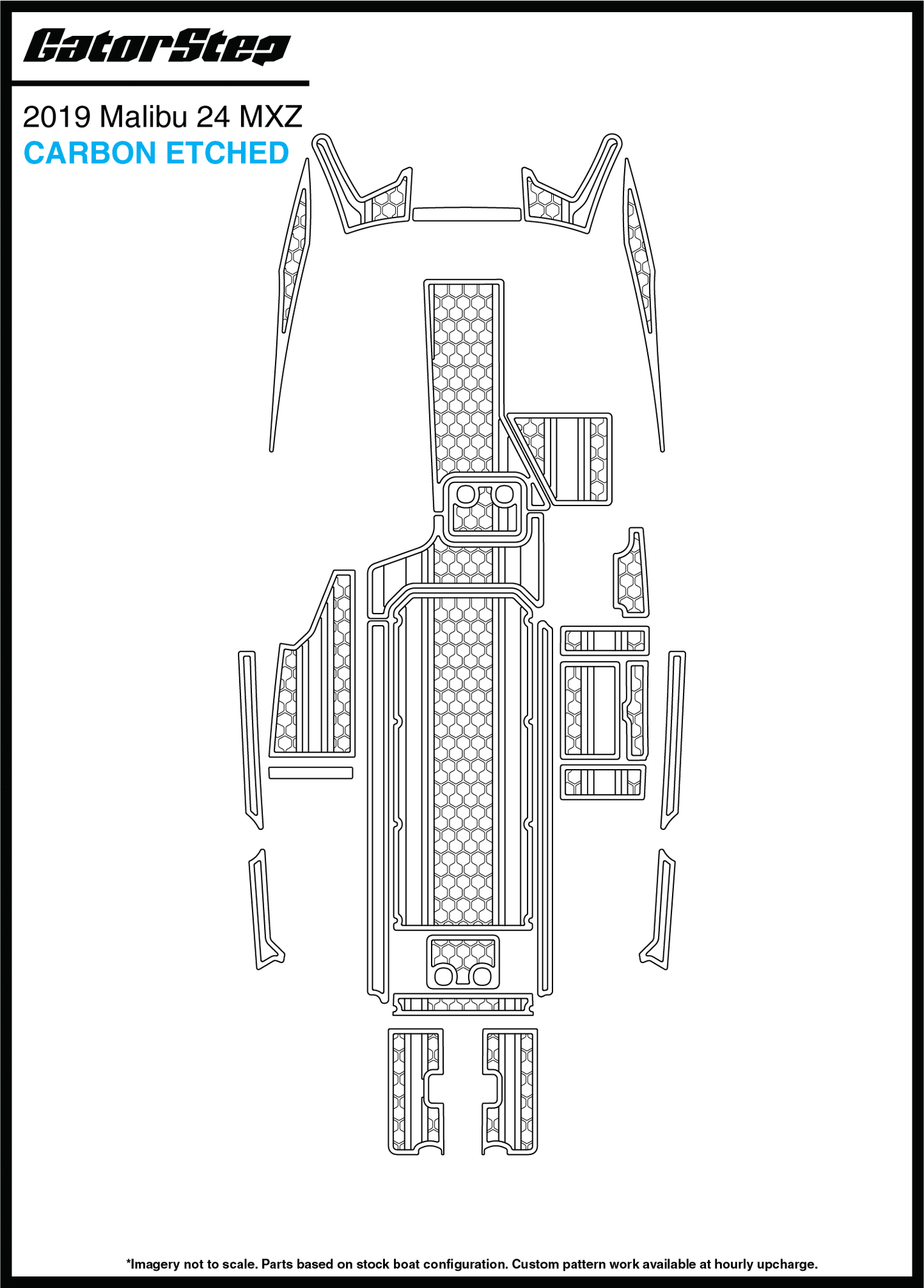 Malibu 24MXZ 2019 Gator Step Flooring Carbon Etched