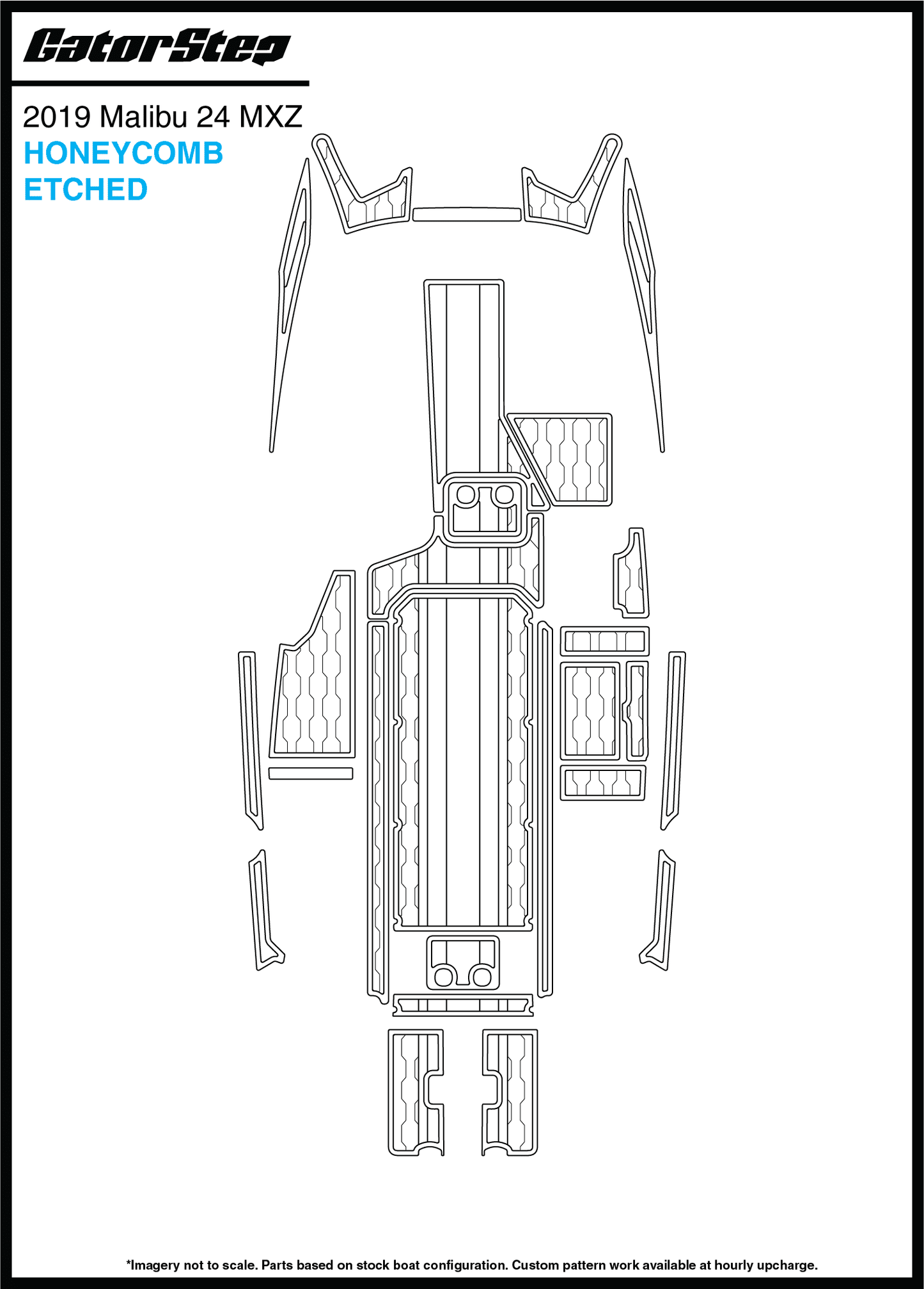Malibu 24MXZ 2019 Gator Step Flooring Honeycomb Etched