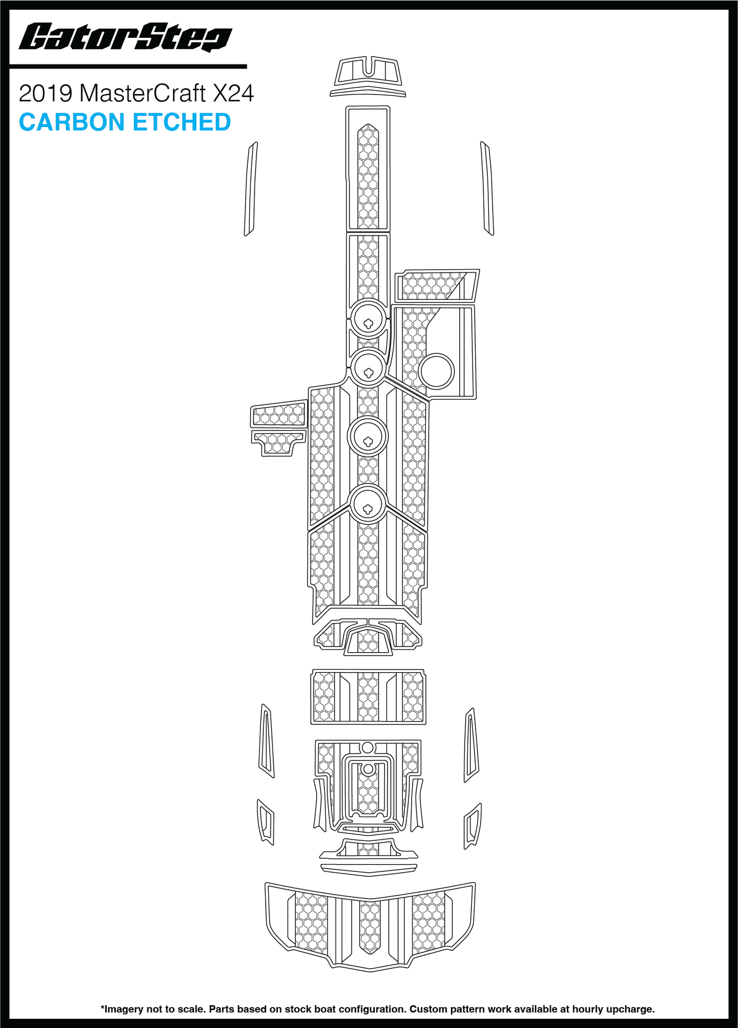 2019 Mastercraft X24 GatorStep Flooring Carbon Etched