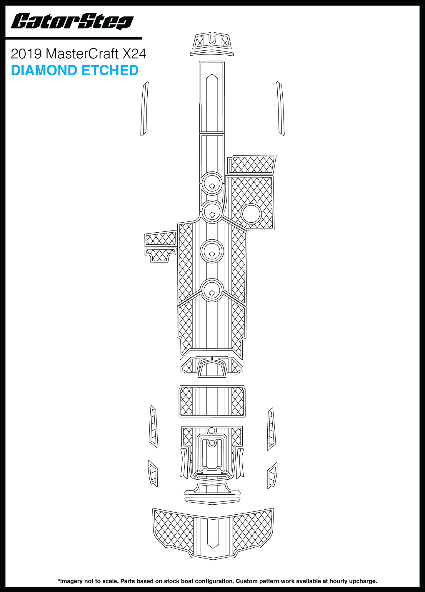 2019 Mastercraft X24 GatorStep Flooring Diamond Etched
