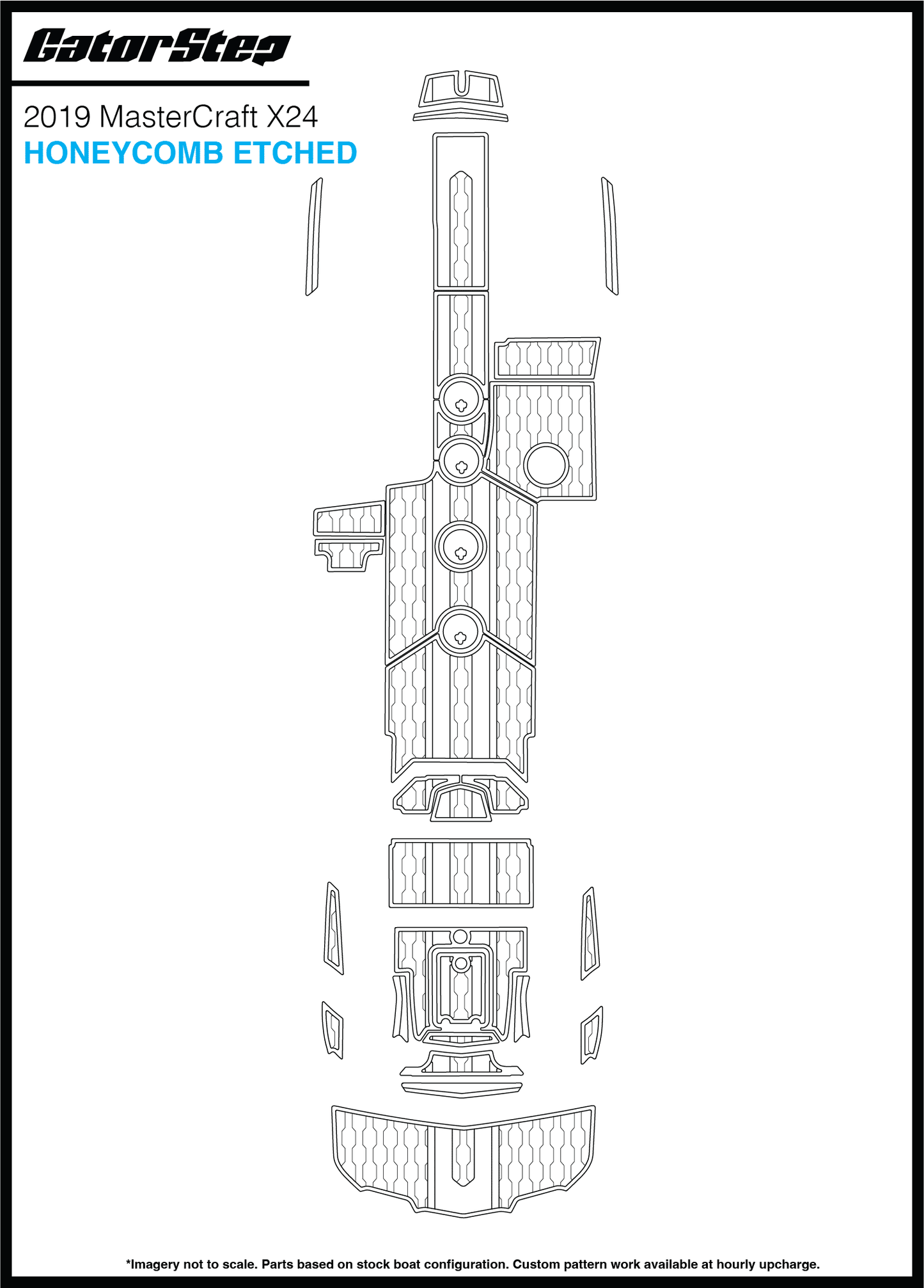 2019 Mastercraft X24 GatorStep Flooring Honeycomb Etched