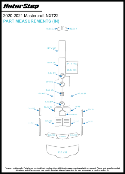 2020-2021 Mastercraft NXT22 GatorStep Flooring Dimensions