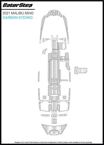 2021 Malibu M240 GatorStep Flooring Carbon Etched