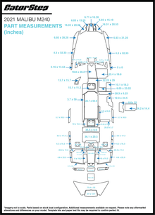 2021 Malibu M240 GatorStep Flooring Dimensions
