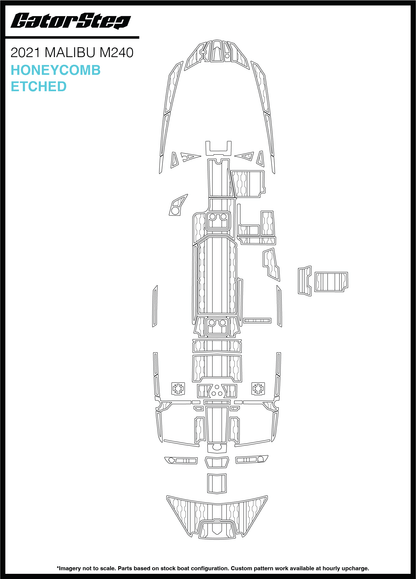 2021 Malibu M240 GatorStep Flooring Honeycomb Etched