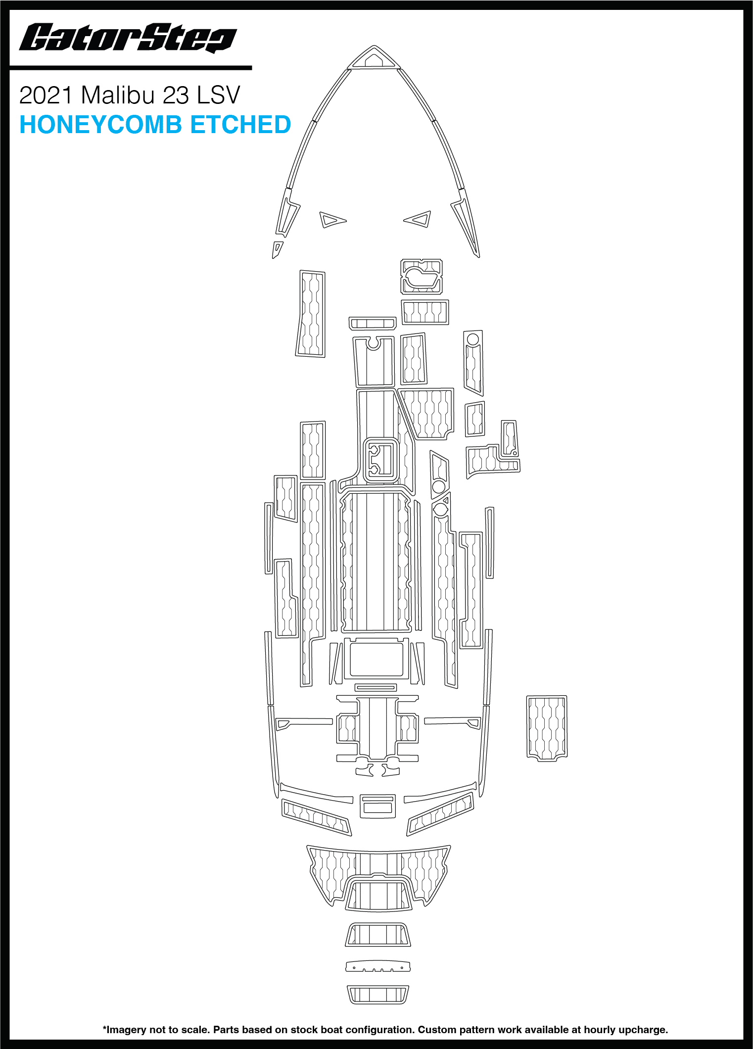 2021 Malibu 23 LSV GatorStep Flooring Honeycomb Etched