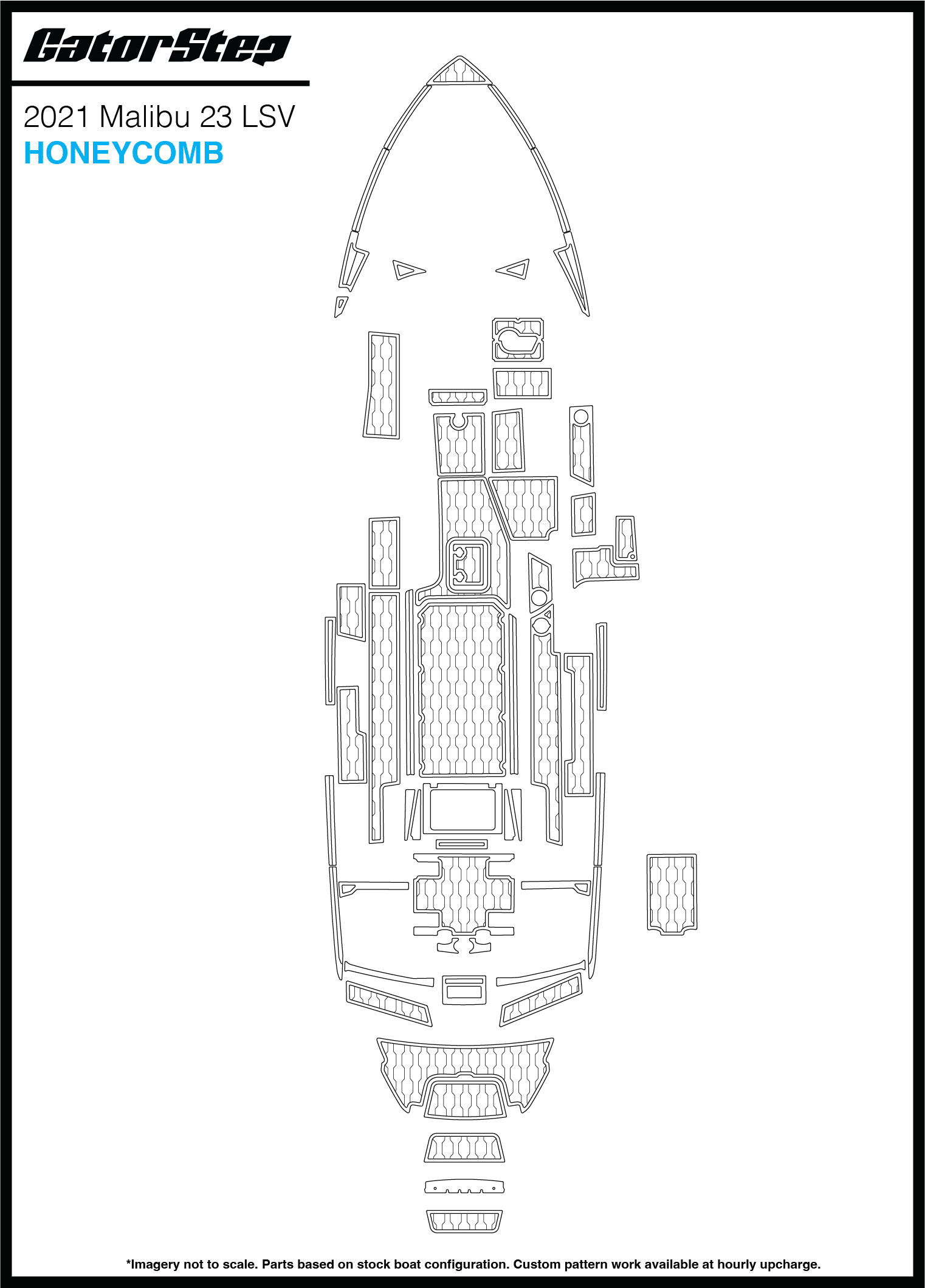 2021 Malibu 23 LSV GatorStep Flooring Honeycomb