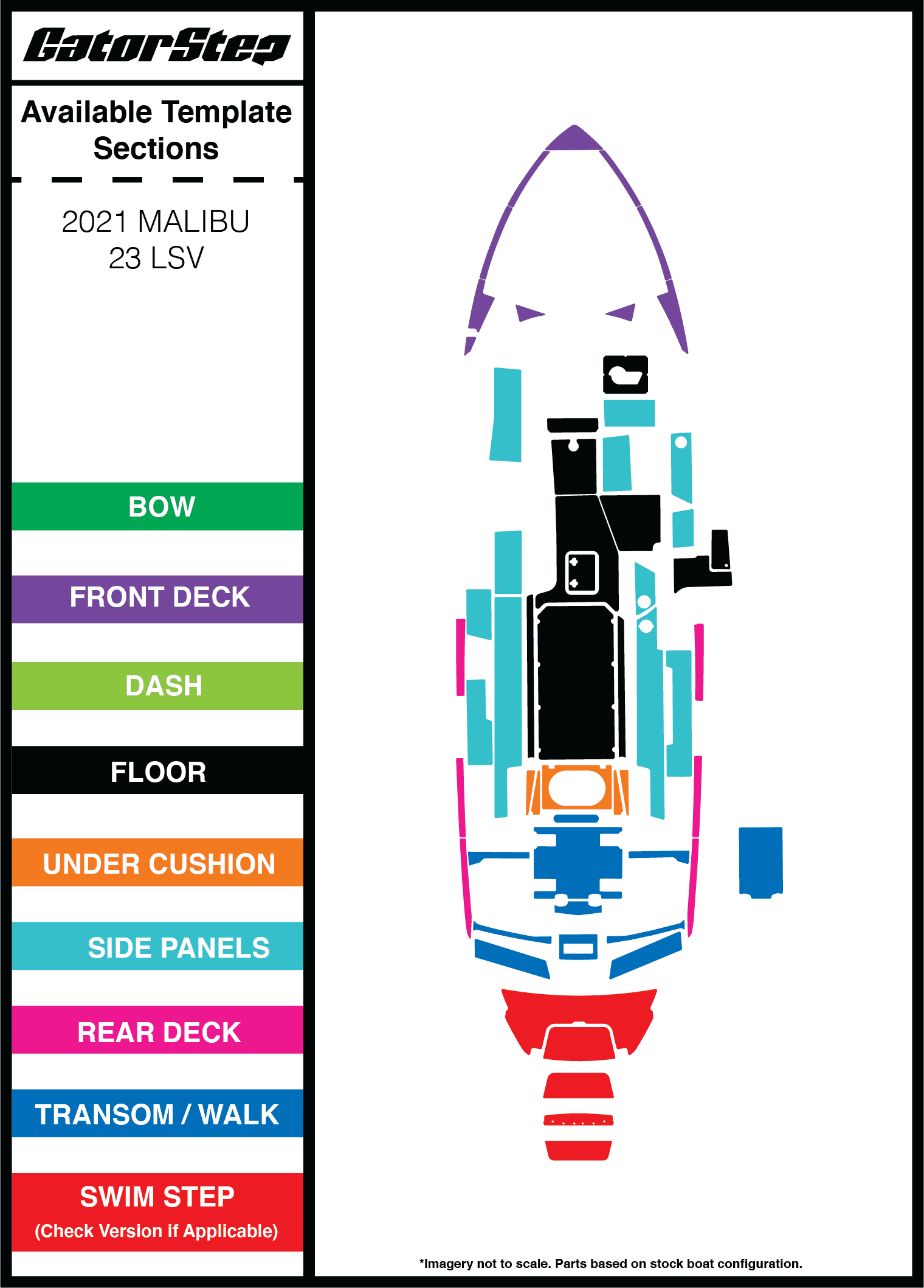2021 Malibu 23 LSV GatorStep Flooring Parts