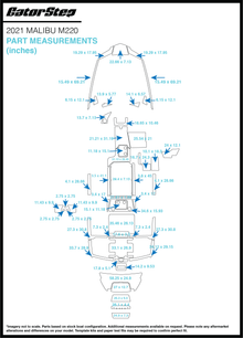 2021 Malibu M220 GatorStep Flooring Dimensions