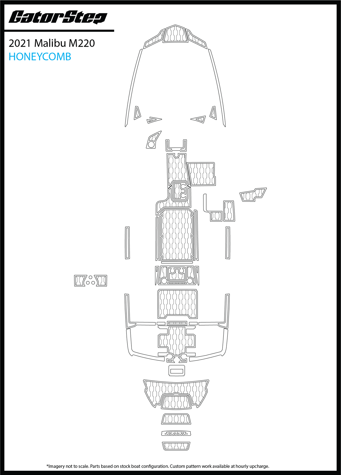 2021 Malibu M220 GatorStep Flooring Honeycomb