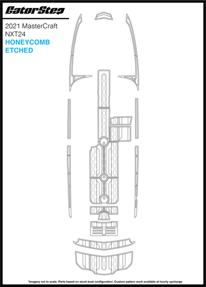 2021 Mastercraft NXT23 GatorStep Flooring Honeycomb Etched