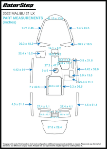2022 Malibu 21 LX GatorStep Flooring Dimensions