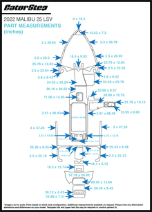 2022 Malibu 25 LSV GatorStep Flooring Dimensions