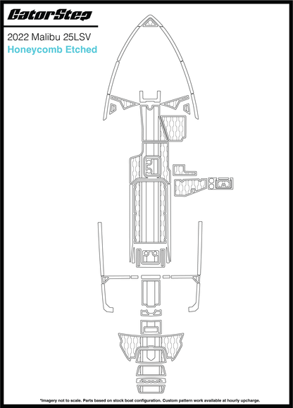 2022 Malibu 25 LSV GatorStep Flooring Honeycomb Etched
