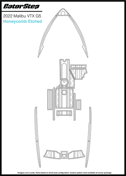2022 Malibu 20 VTX GatorStep Flooring Honeycomb Etched
