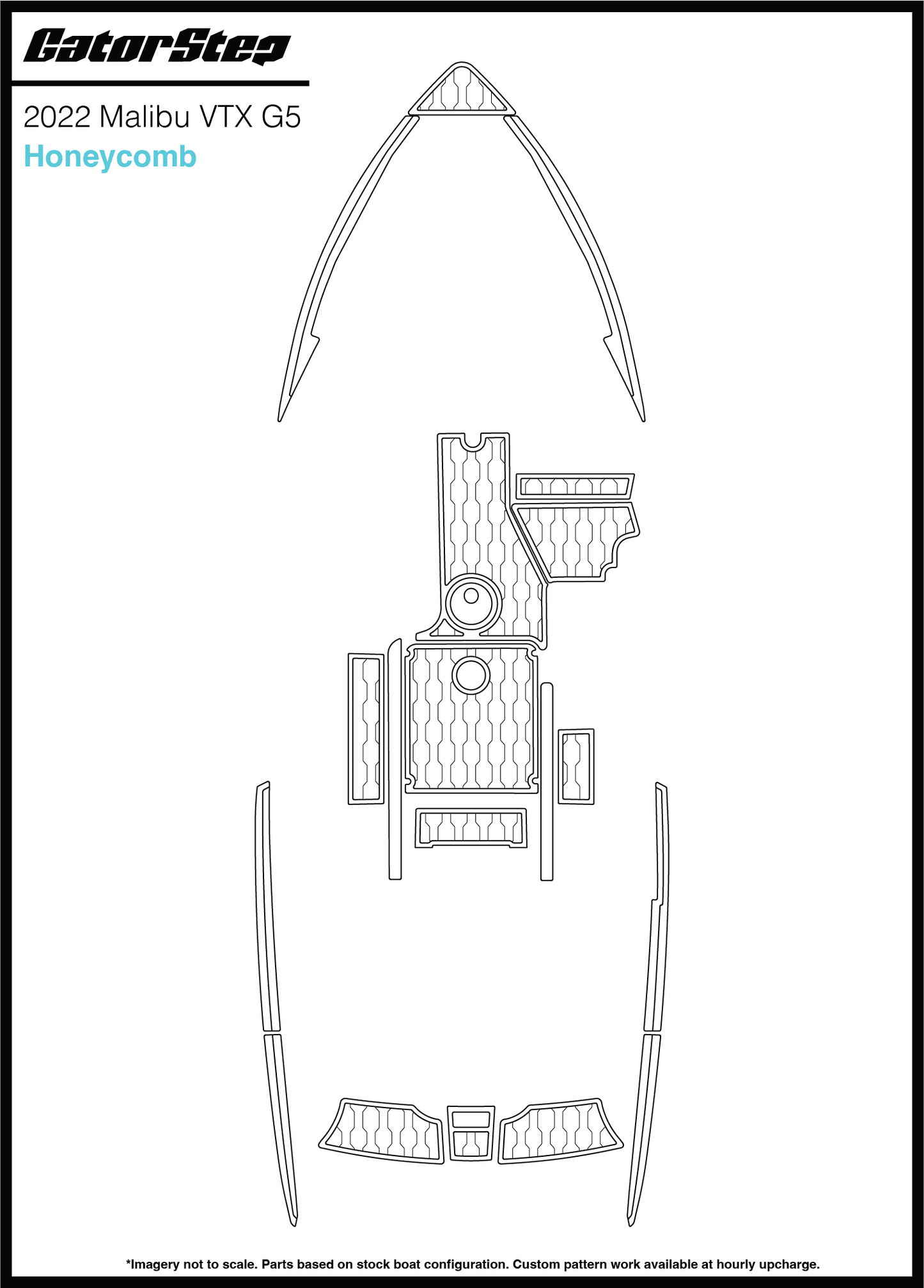 2022 Malibu 20 VTX GatorStep Flooring Honeycomb