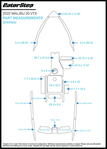 2022 Malibu 20 VTX GatorStep Flooring Dimensions