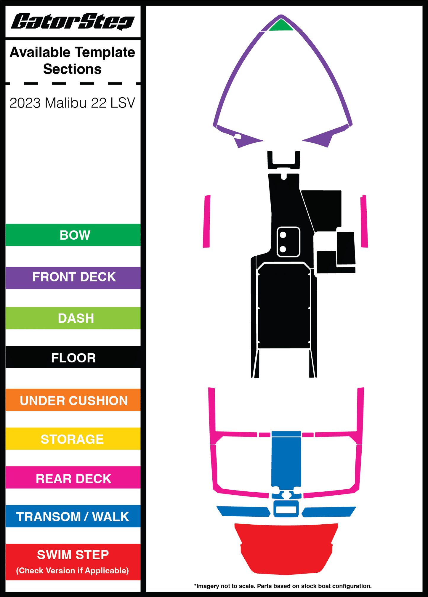 2023 Malibu 22 LSV GatorStep Flooring Parts