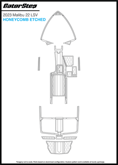 2023 Malibu 22 LSV GatorStep Flooring Honeycomb Etched