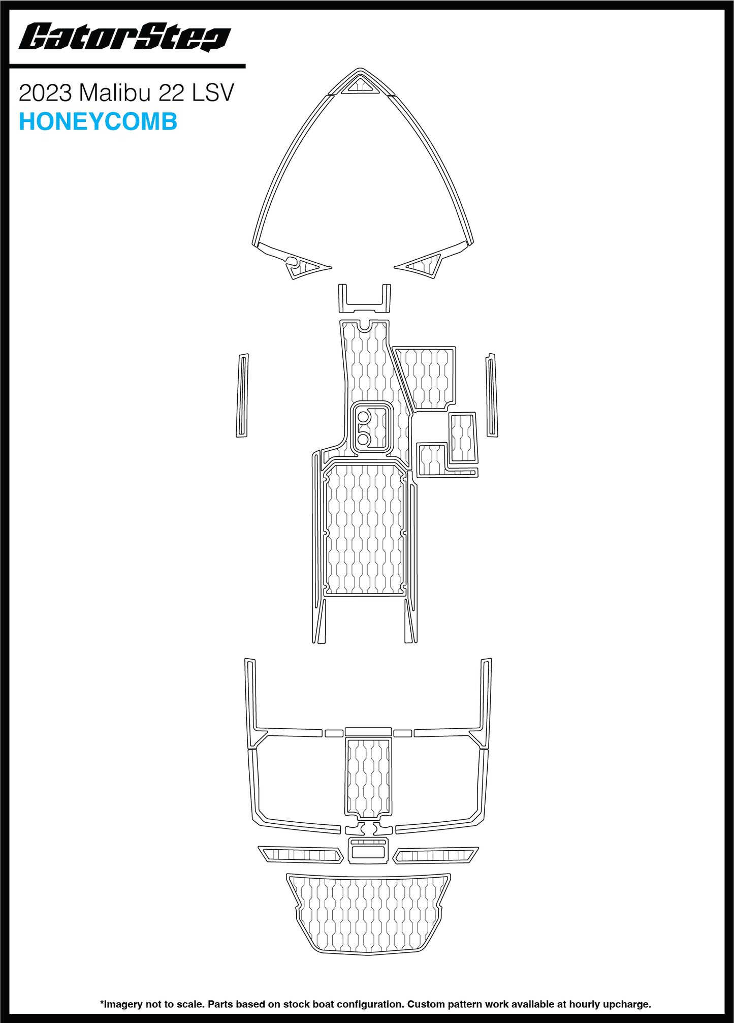 2023 Malibu 22 LSV GatorStep Flooring Honeycomb