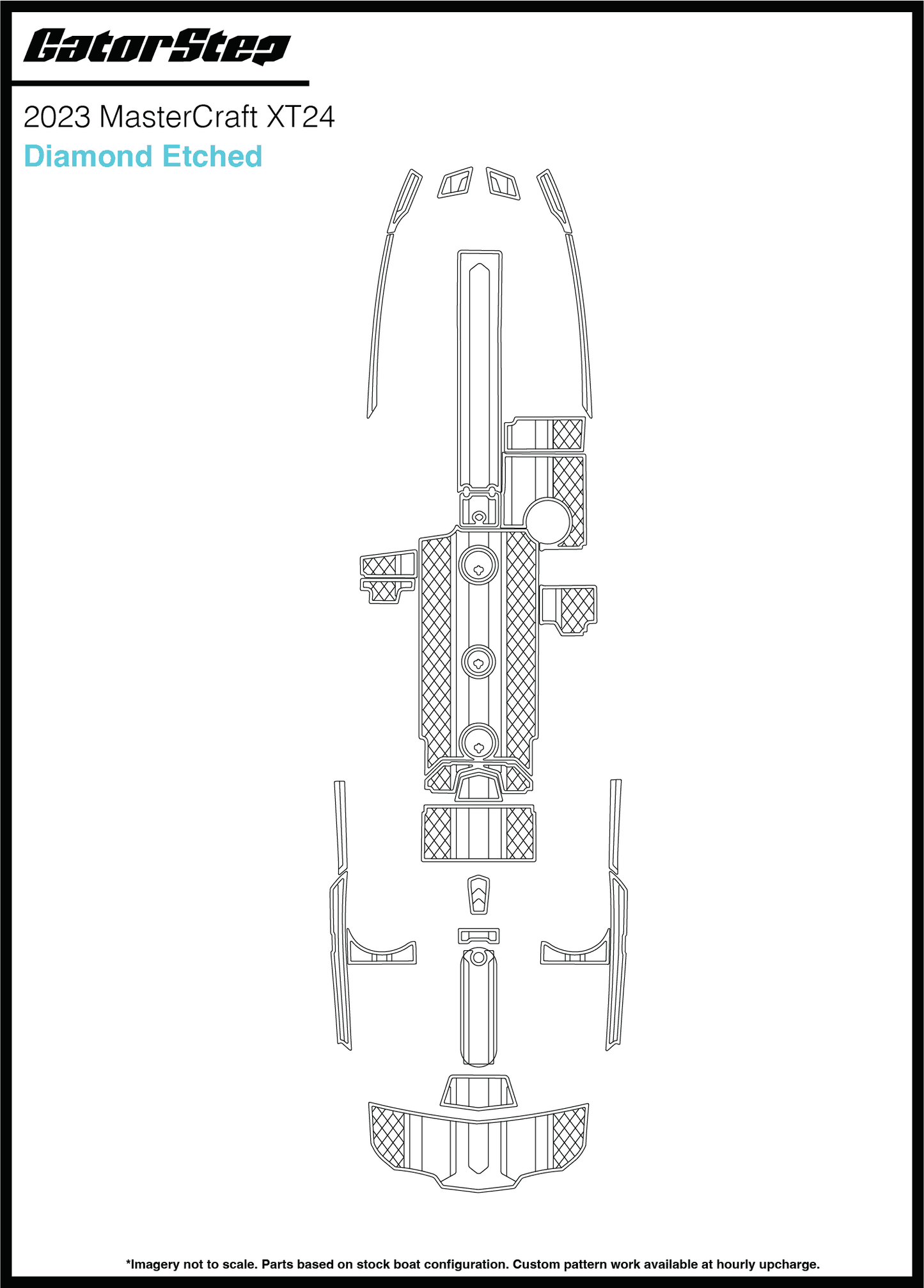 2023 Mastercraft XT24 GatorStep Flooring Diamond Etched
