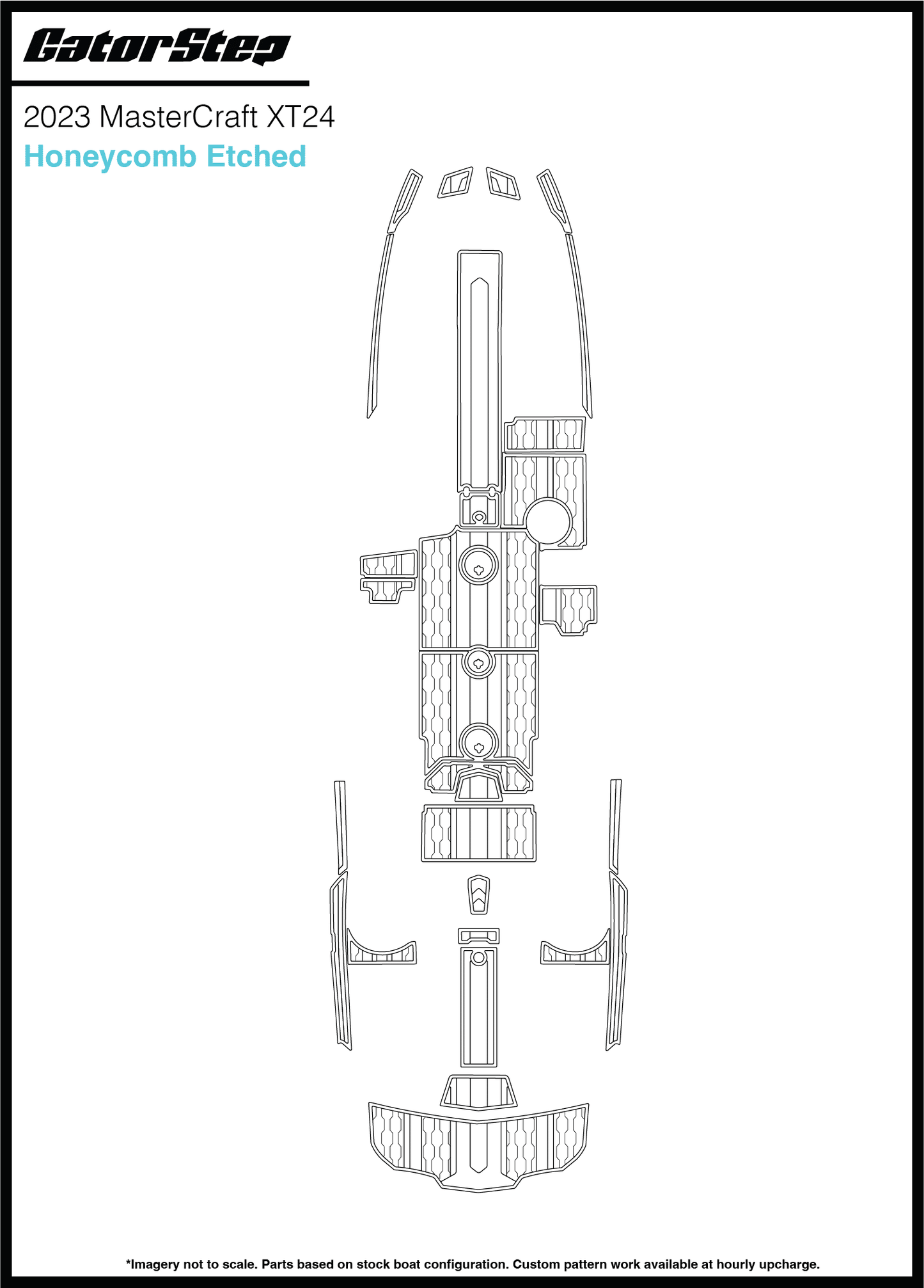 2023 Mastercraft XT24 GatorStep Flooring Honeycomb Etched