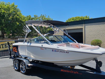 mastercraft x2 with aftermarket bimini top