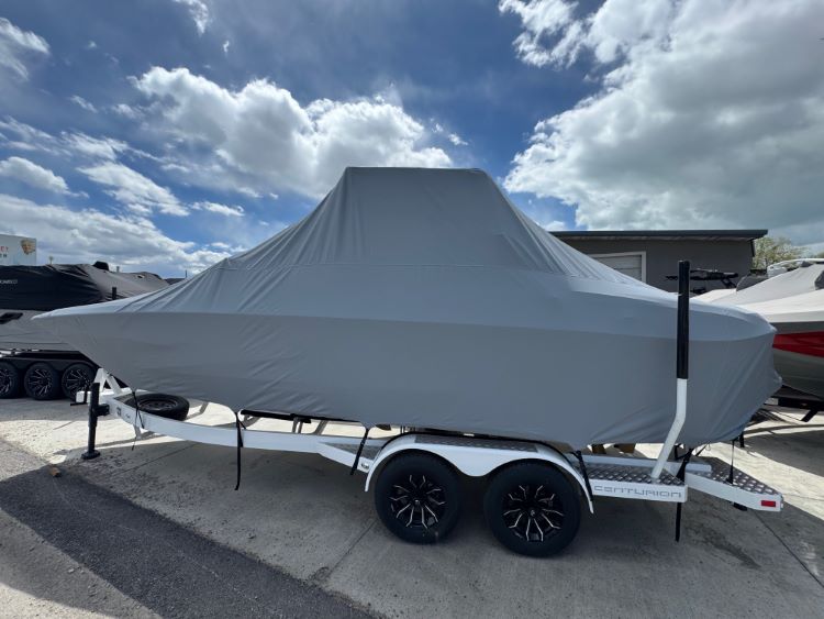 2025 Centurion NV233 Double Up storage cover with Battle Tower and SewLong FCTv3 Bimini