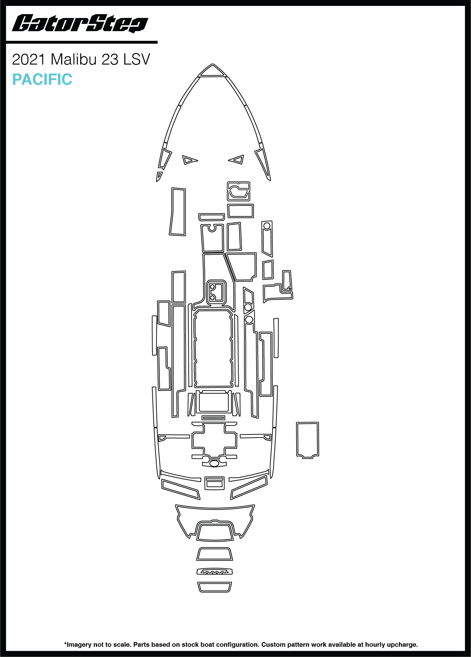 2021 Malibu 23 LSV GatorStep Flooring Pacific