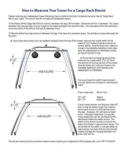 monster cargo bimini measurements