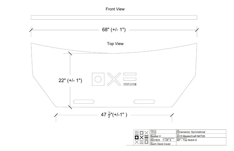 MasterCraft angled Swim Platform Cover
