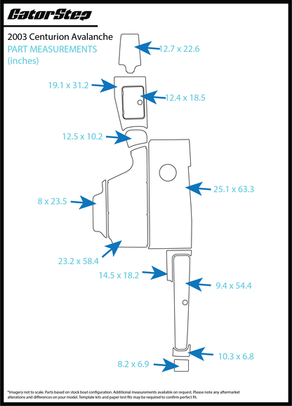 Gatorstep Dimensions 2003 Centurion Avalanche