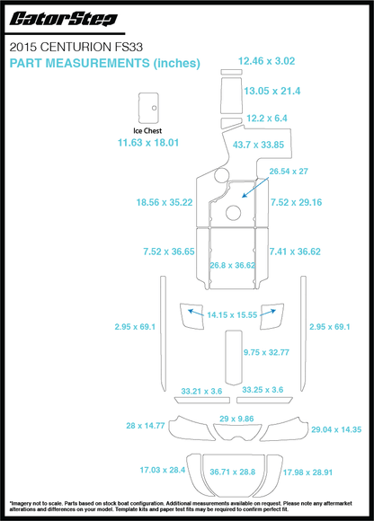 2015 Centurion FS33 GatorStep Flooring dimensions