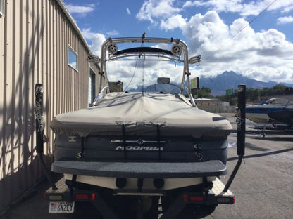 Moomba Mobius XLV with Rad-a-Cage 3 Tower Cinch Cover