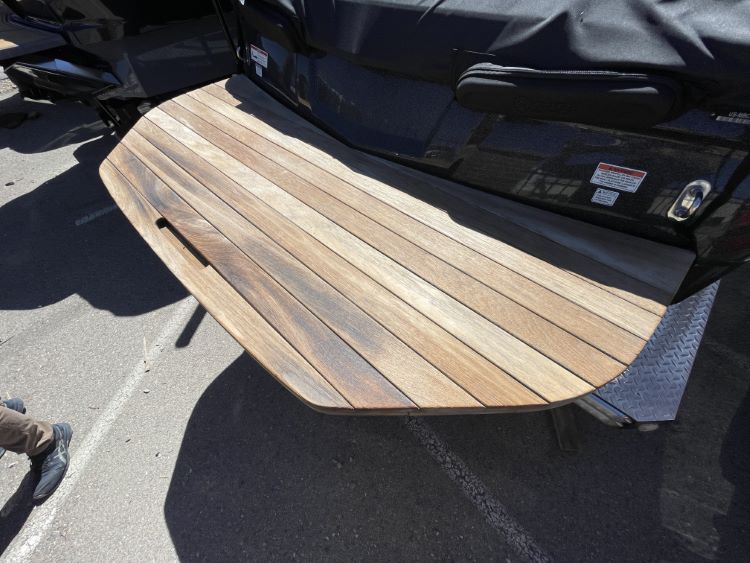 MasterCraft Large Round Teak Swim Platform Cover
